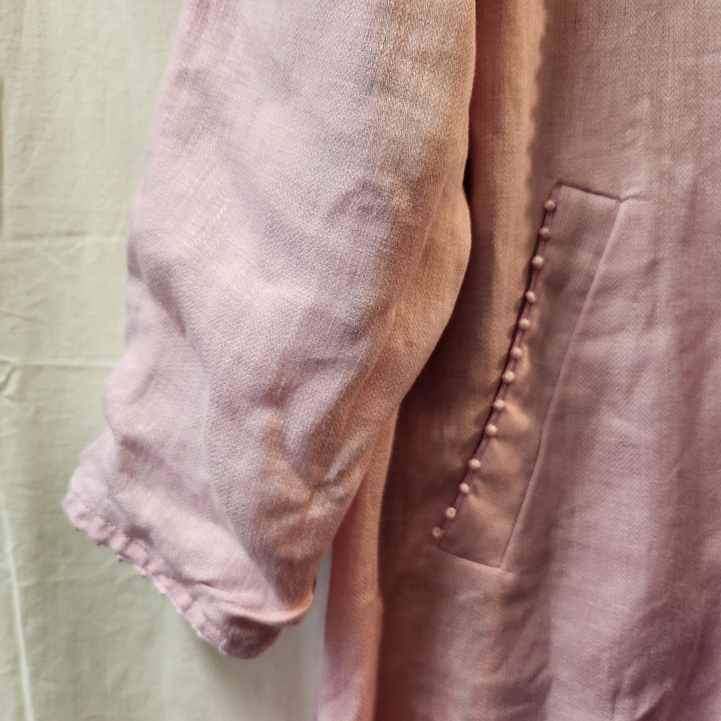 Blue Illusion Reversible Floral Linen Blend Coat Jacket Pink | Size L | BNWT