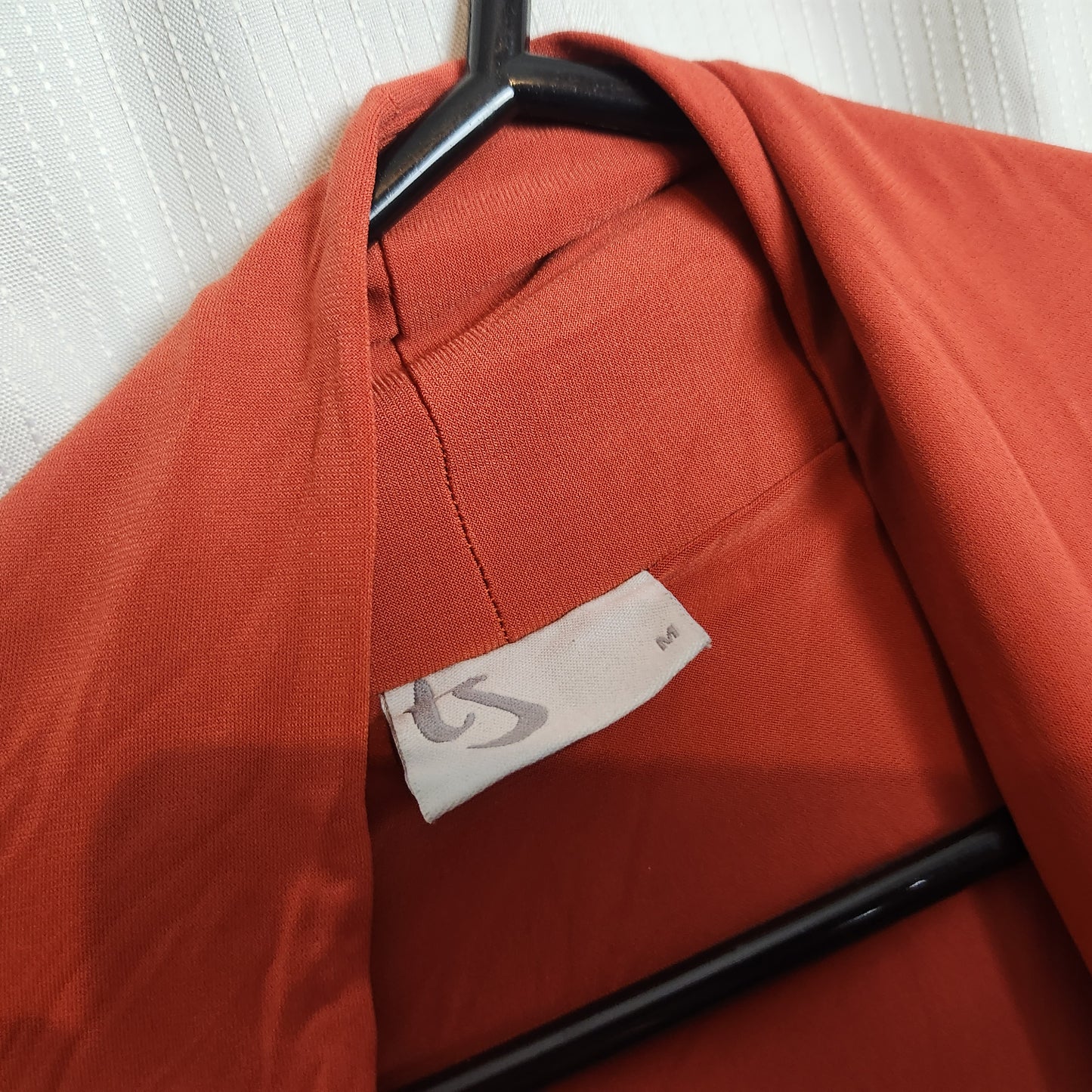 Taking Shape Rust Waterfall Cardigan Jacket Size M Asymmetrical Hem Statement Button