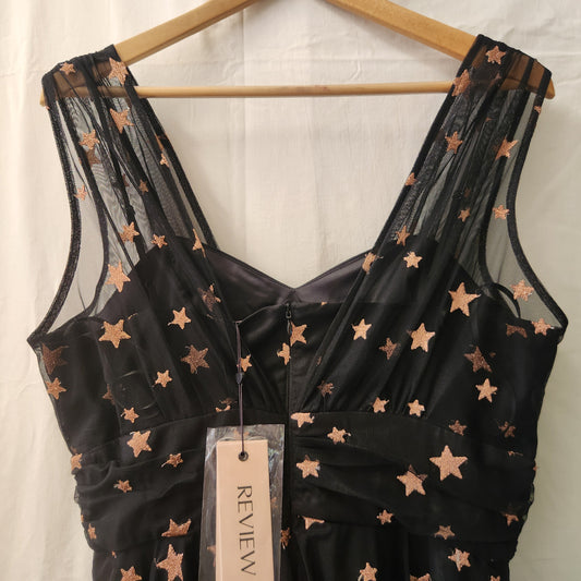 Review Wish Upon A Star Dress BNWT Size 12 Black Rose Gold Occasion Dress