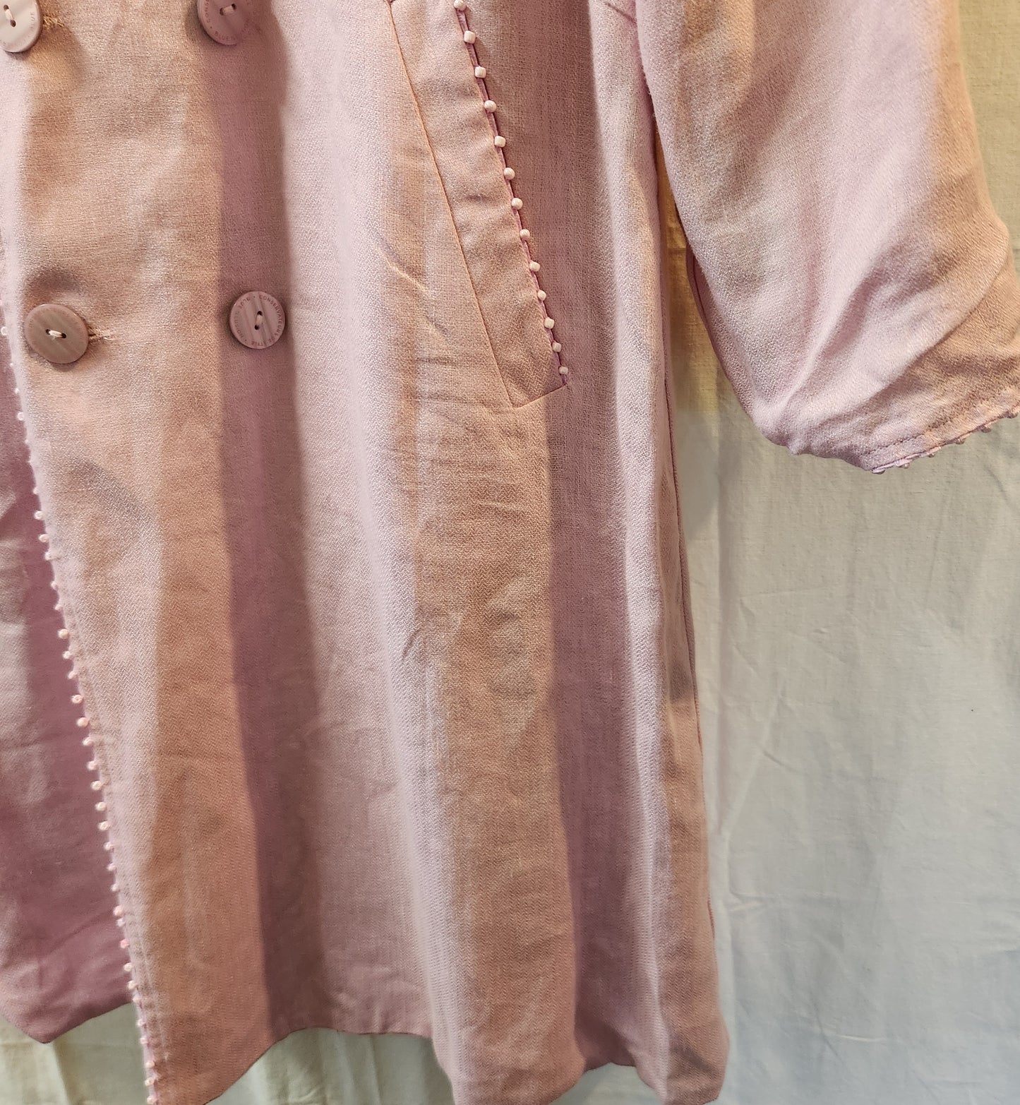 Blue Illusion Reversible Floral Linen Blend Coat Jacket Pink | Size L | BNWT